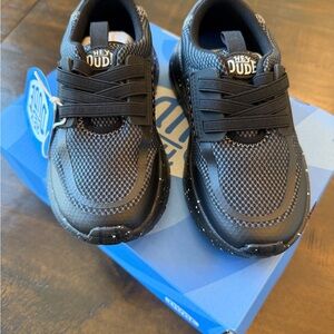 Hey Dude Kids Black Easy-On Athletic Sneakers